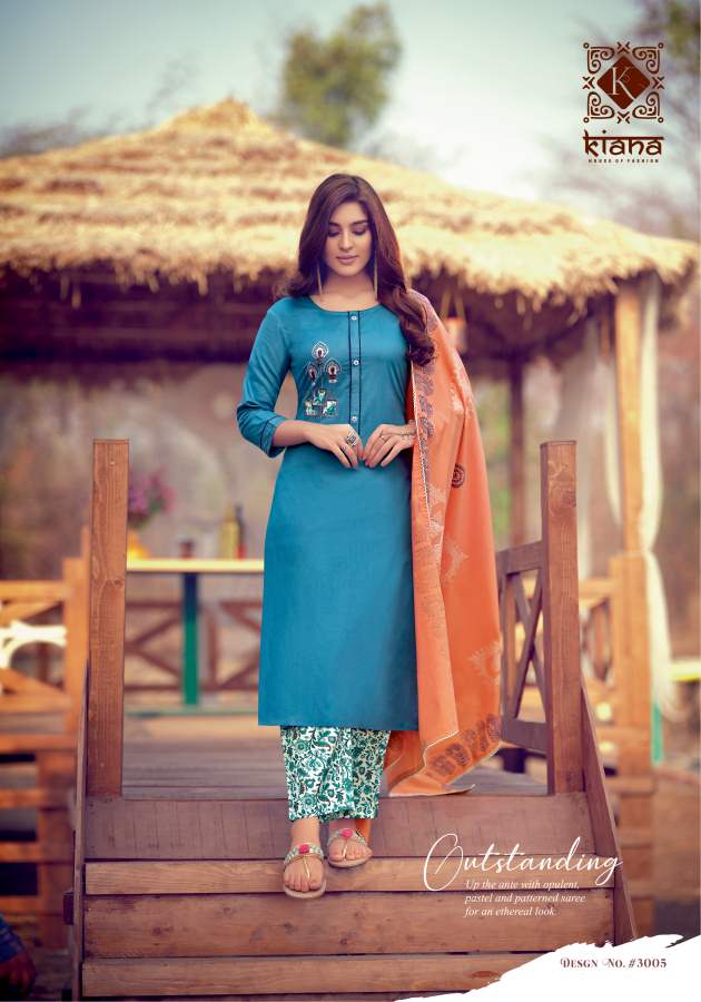 Kiana Kashida Pure Cotton Festive Wear Heavy Work Ready Made Suit Collection